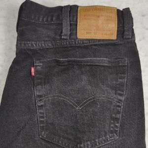 Levi's Premium 501 Lot 93 Black Button Fly Straight Leg Mens Jeans Size 40 X 30